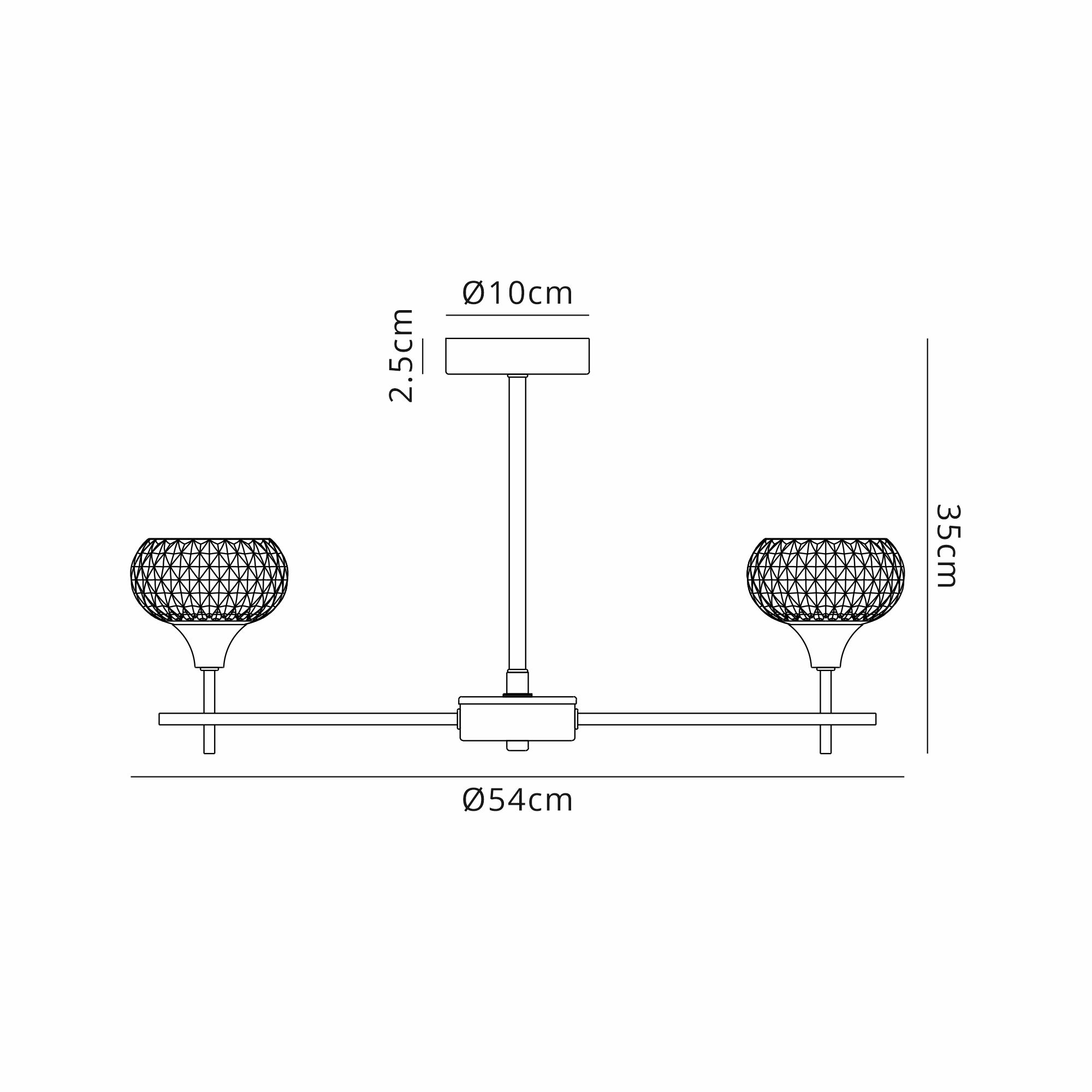 Aria Glass Fixed Pendant 5 Light IP44 Satin Black D0847BL  Deco Aria